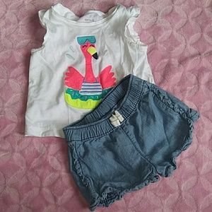 Two piece denim short set